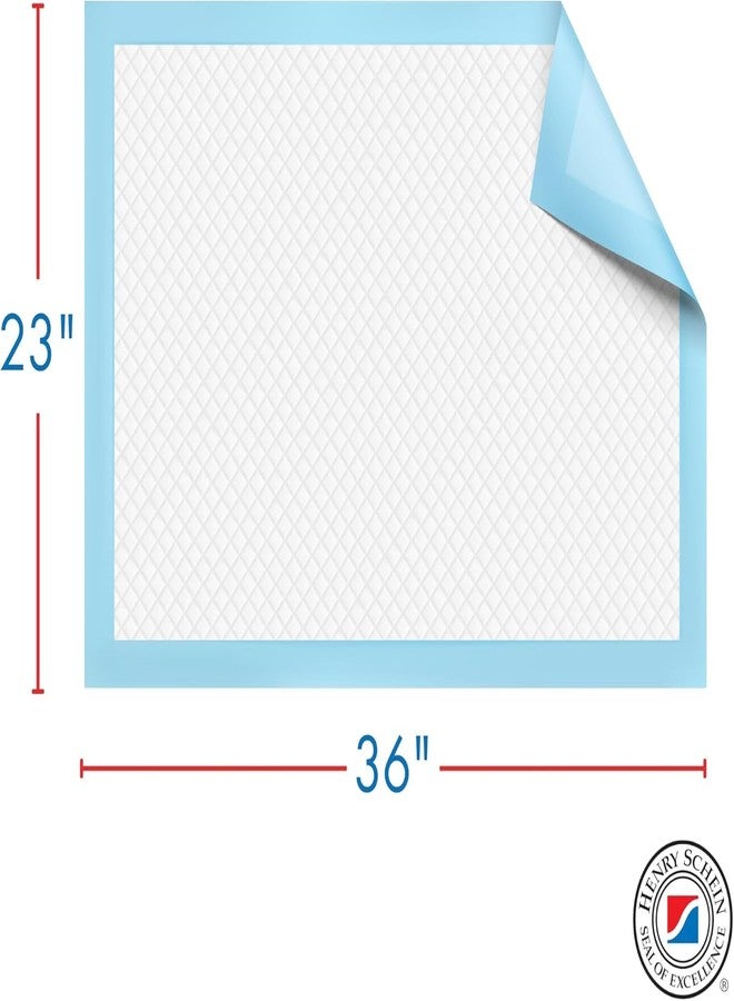 Henry Schein Disposable Underpad Unisex, 23x36 Absorbent, White/Blue -Disposable, Hypoallergenic, Leak Resistant, Poly Backing, Latex-Free – 50 Count - Image 3